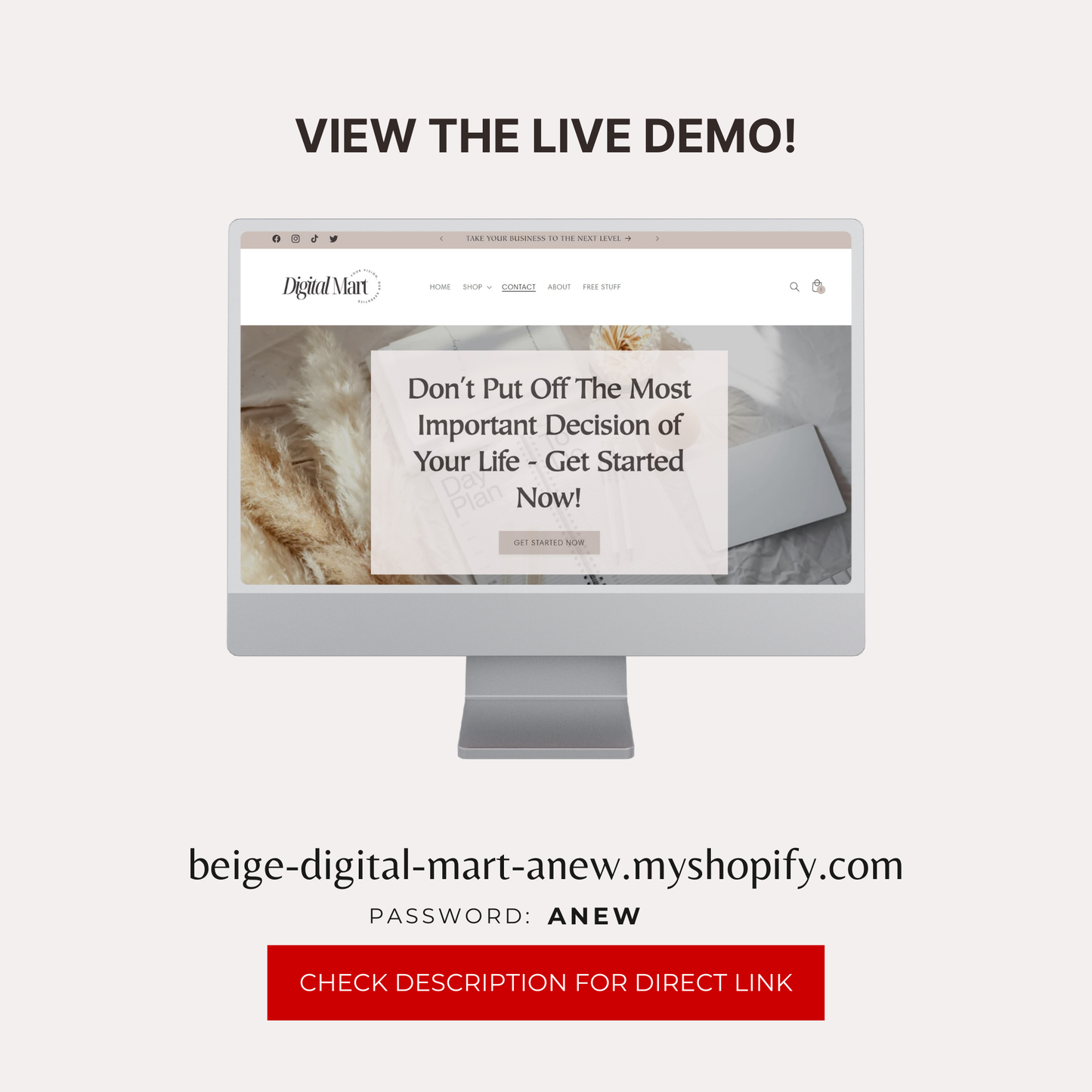 Beige Digital Mart Shopify Theme