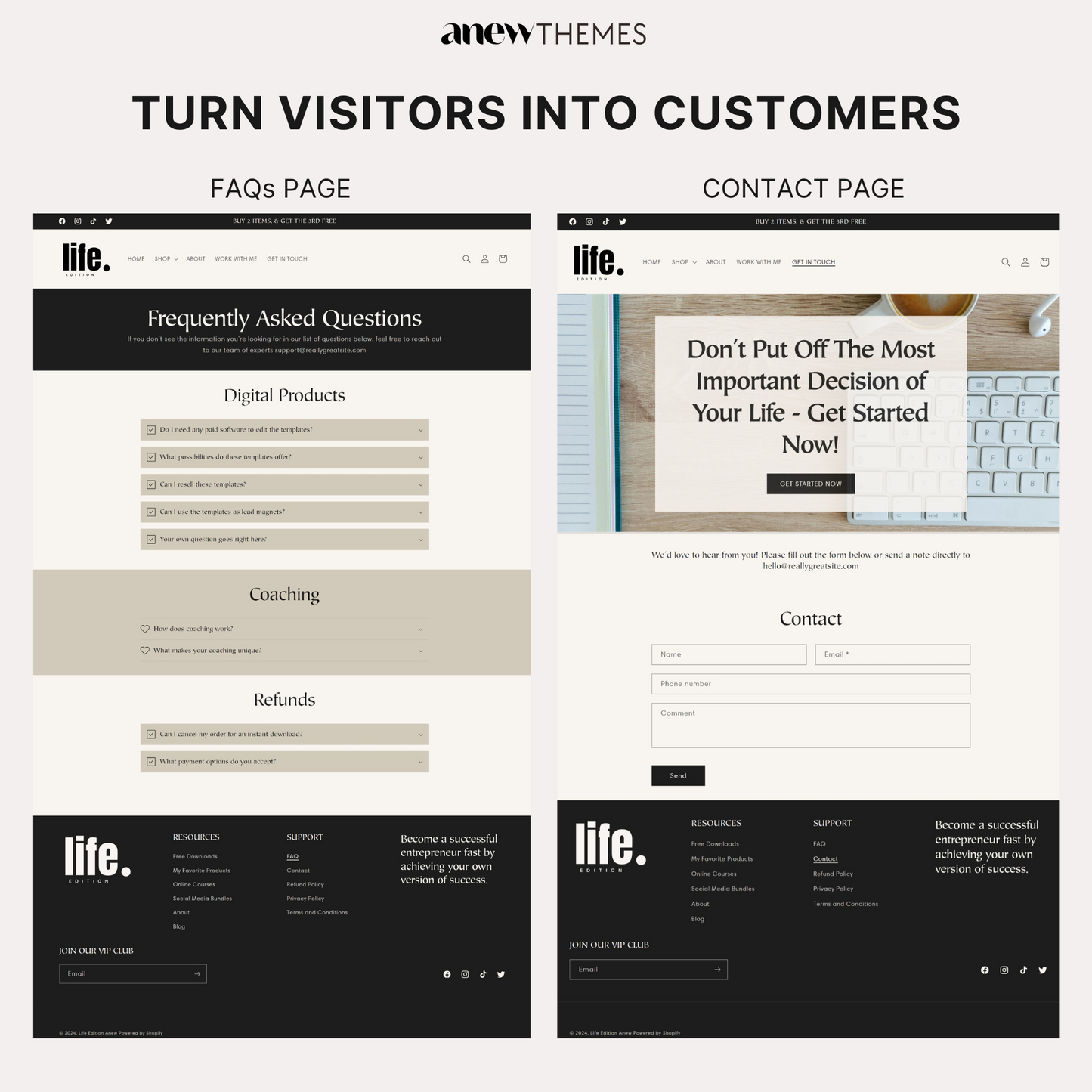 Life Edition Shopify Theme for Digital Entrepreneurs