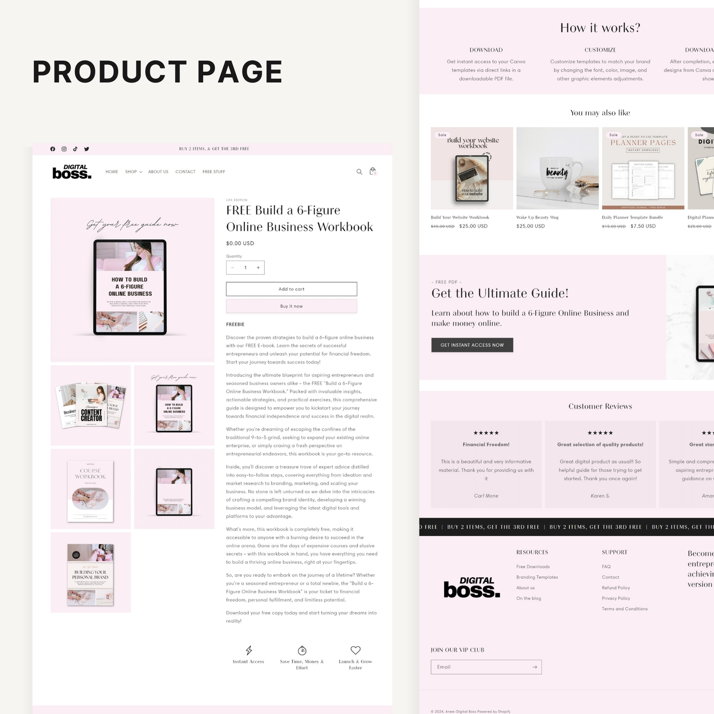 Buy Pink Digital Boss Shopify Theme Template - 20% – ANEW THEMES