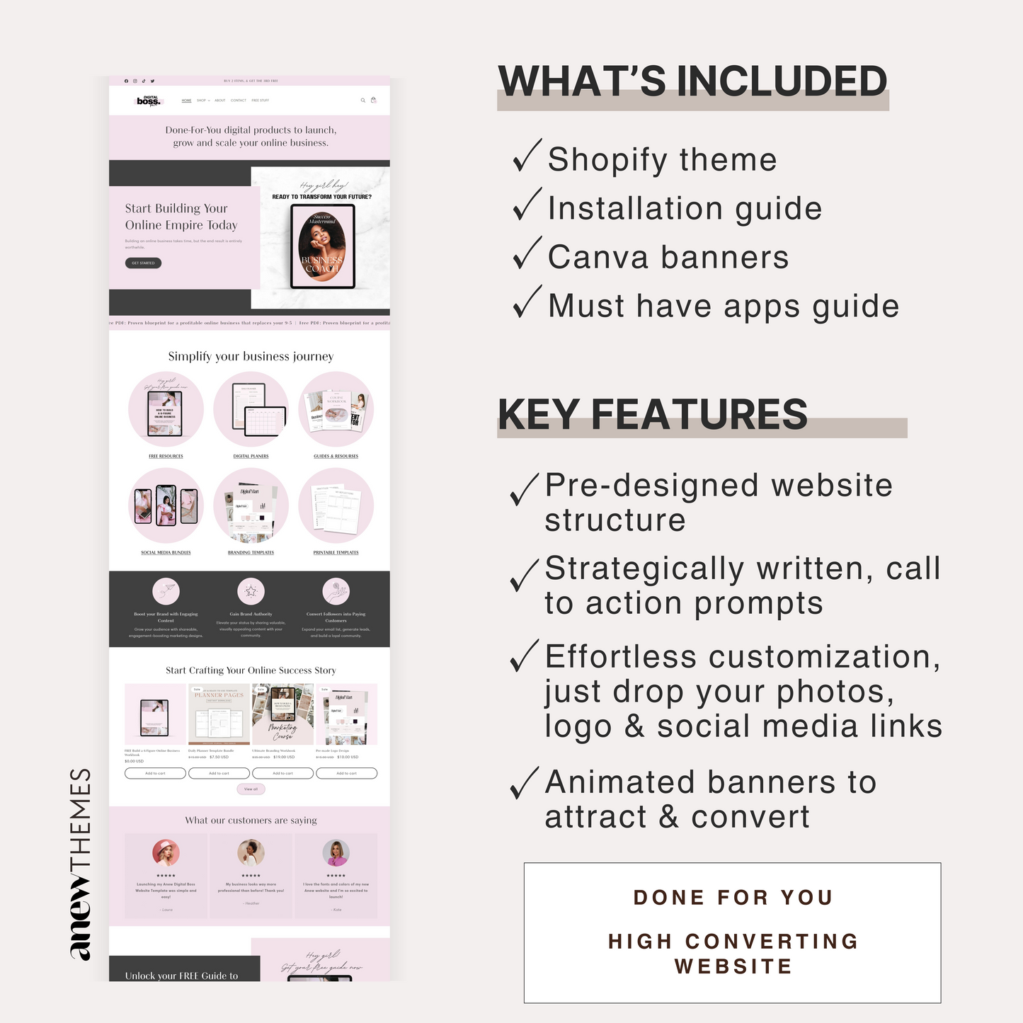 Digital Boss Power Pink Shopify Theme