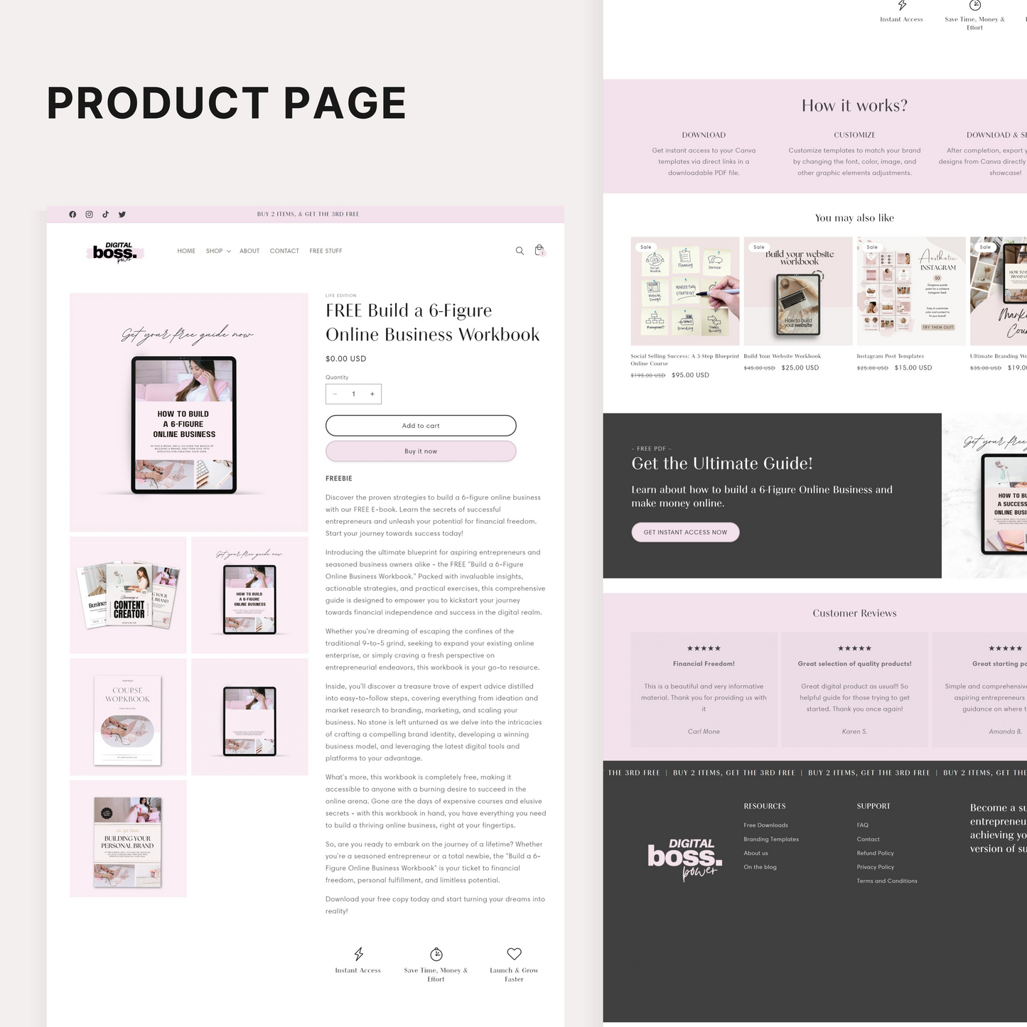 Digital Boss Power Pink Shopify Theme