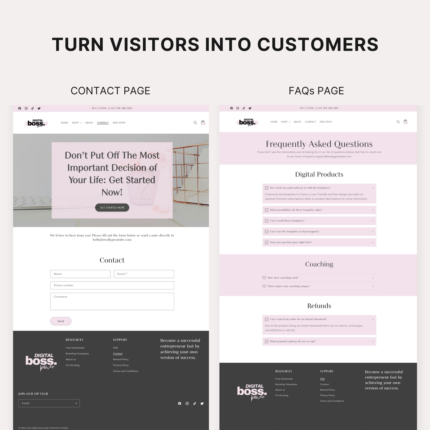 Digital Boss Power Pink Shopify Theme