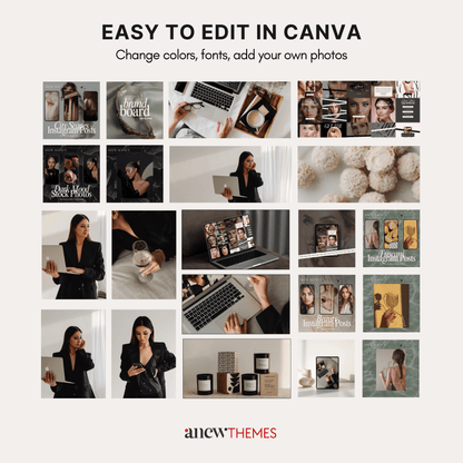 Shopify website template for marketing agencies and selling digital products, product mockup templates easy to edit in canva,
