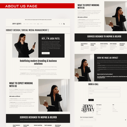 high-converting Shopify themes for branding agencies about us page template