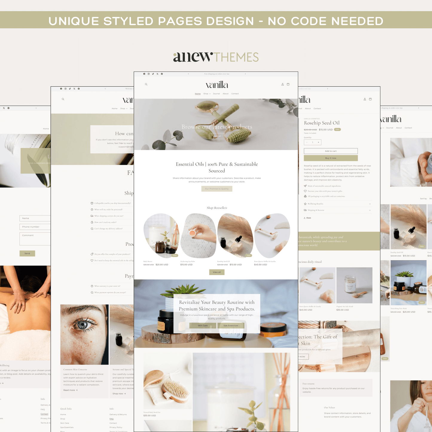 Vanilla Skincare Minimalist Shopify Theme