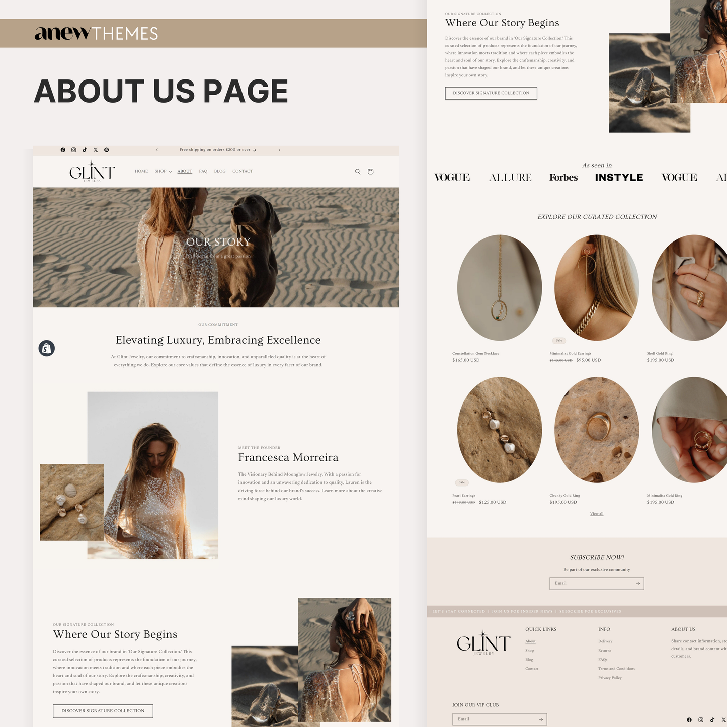 Glint Minimalist Jewelry Shopify Theme