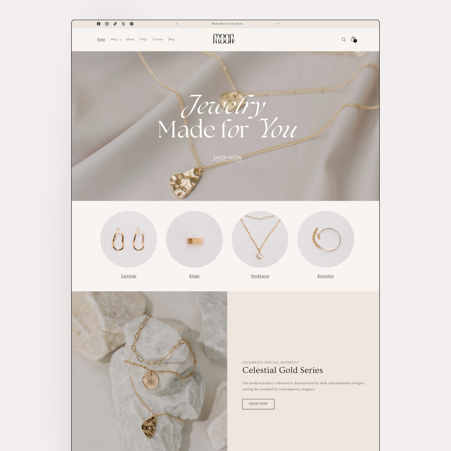 Moonglow Minimalist Jewelry Shopify Theme