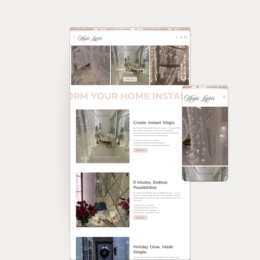 Magic Lights Done-for-You Shopify Website